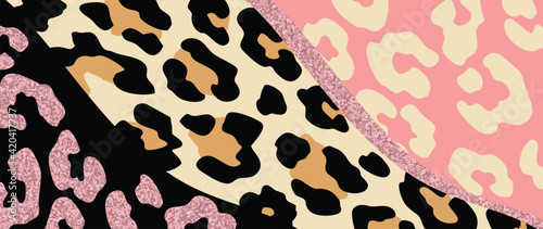 Luxury Gold animal skin background vector. Exotic animal skin with golden texture. Leopard skin, zebra and tiger skin vector illustration. 