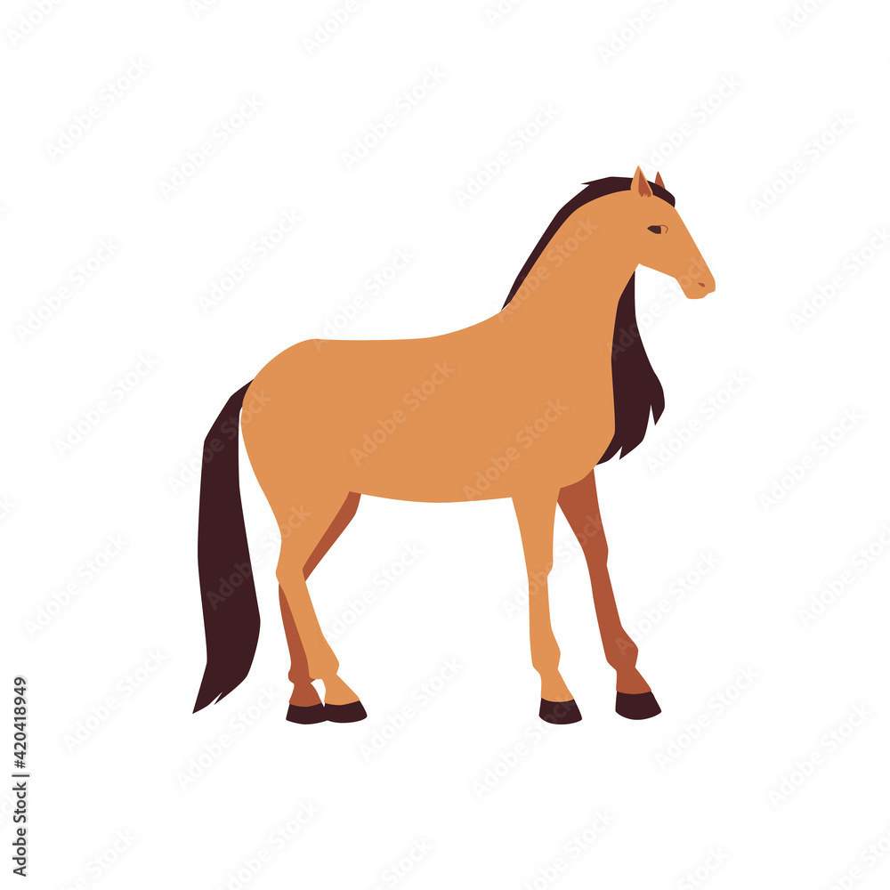 Horse for work on a medieval agricultural farm a vector isolated illustration Horse for work on a medieval agricultural farm a vector isolated illustration