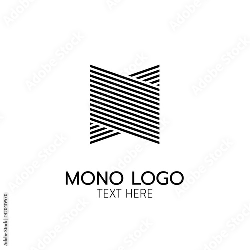 double parallelogram modern monogram Logo icon abstract simple concept design vector illustration