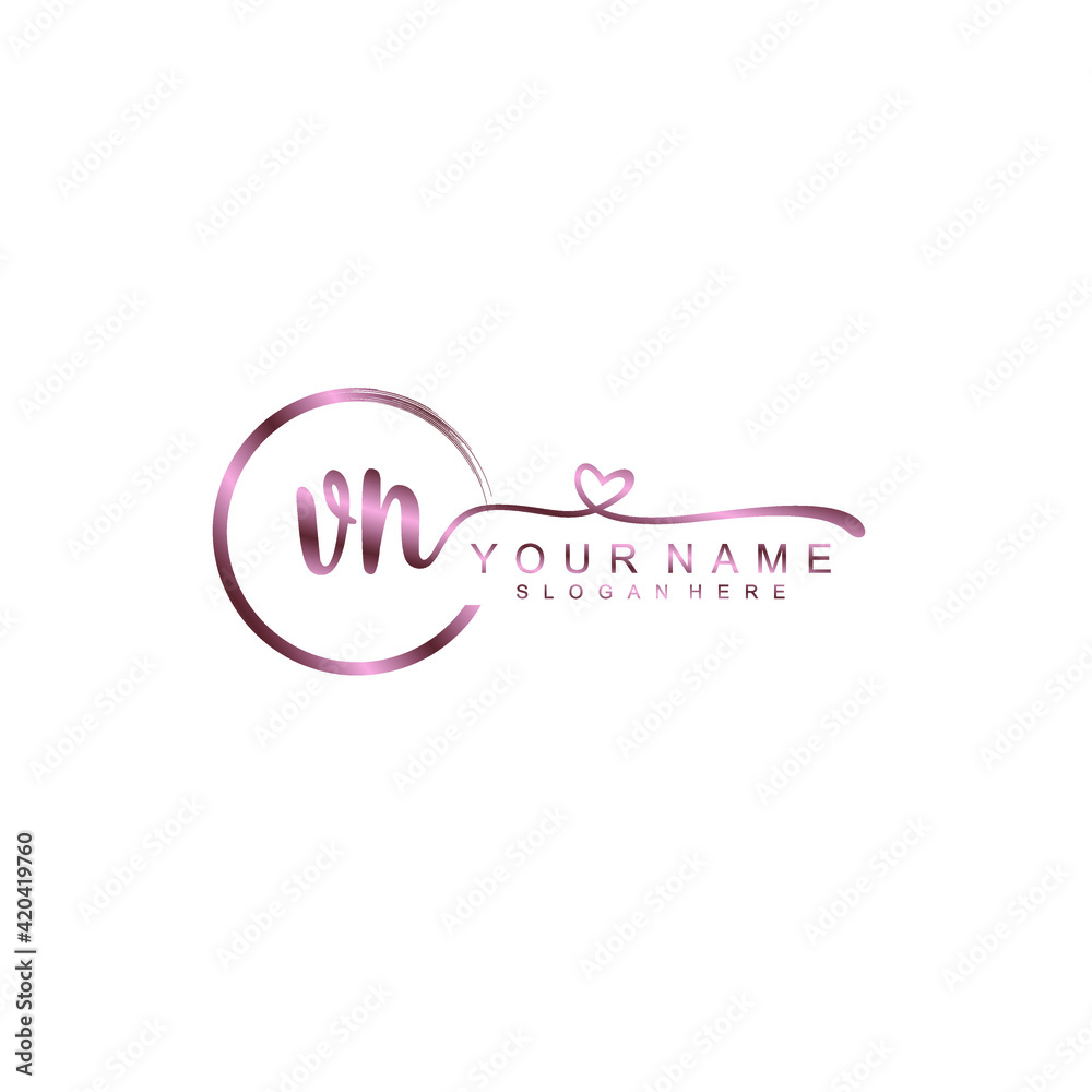 VN beautiful Initial handwriting logo template