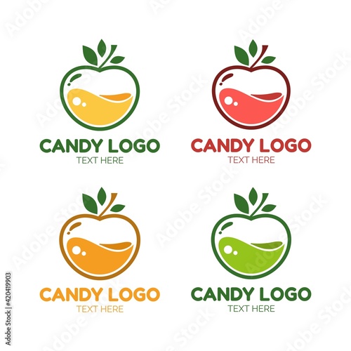 fruit potion liquid juice logo simple concept design vector illustration
