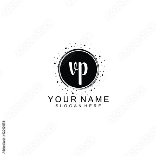 VP beautiful Initial handwriting logo template