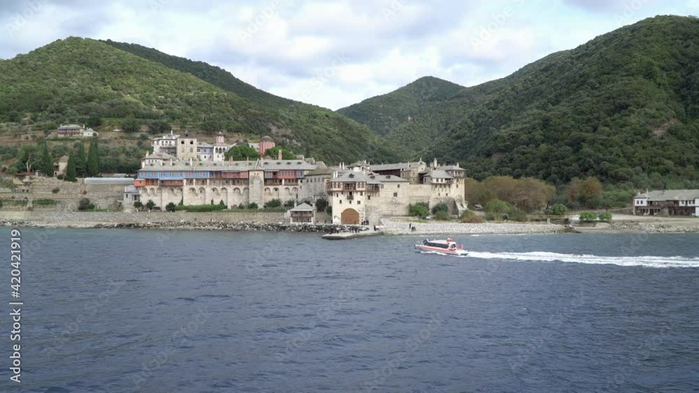 Xenophontos monastery at Mount Athos in Autonomous Monastic State of the Holy Mountain, Chalkidiki, Greece Xenophontos monastery at Mount Athos in Autonomous Monastic State of the Holy Mountain, Chalkidiki, Greece