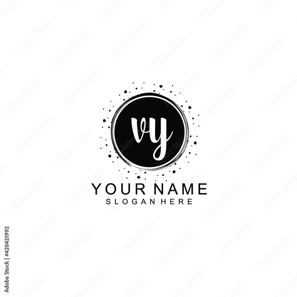 VY beautiful Initial handwriting logo template