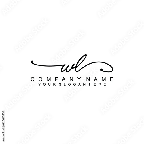 WL beautiful Initial handwriting logo template