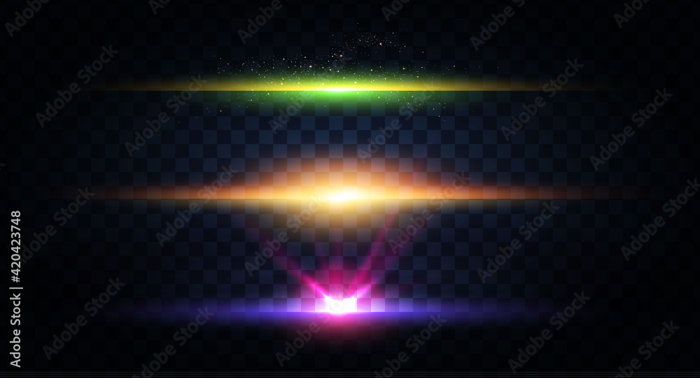 Abstract light effect and lens flare collection. Glowing stars. and sparkles on transparent background. Shining borders Abstract light effect and lens flare collection. Glowing stars. and sparkles on transparent background. Shining borders