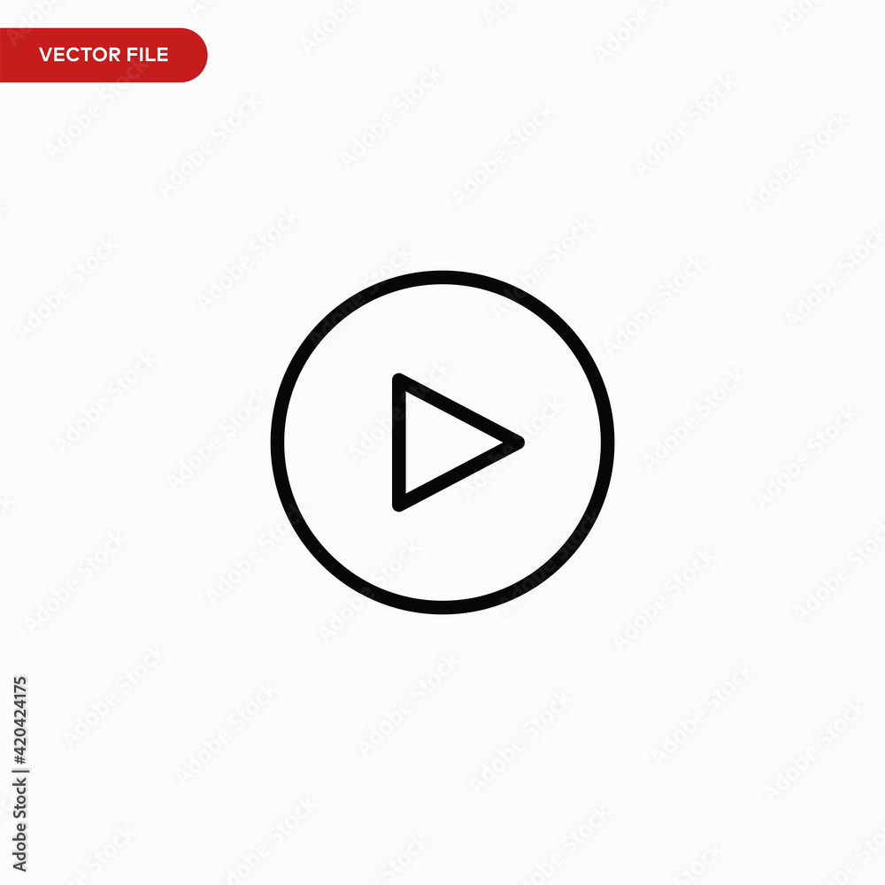 Play button icon vector. Simple sign Play button icon vector. Simple sign