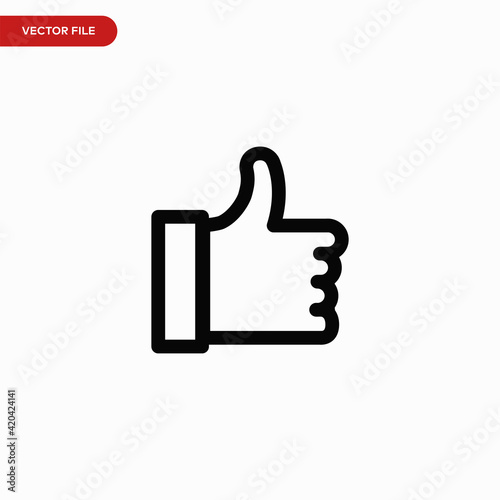 Like icon vector. Simple hand thumb up sign