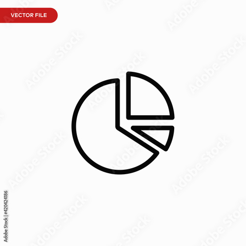 Chart icon vector. Simple diagram sign
