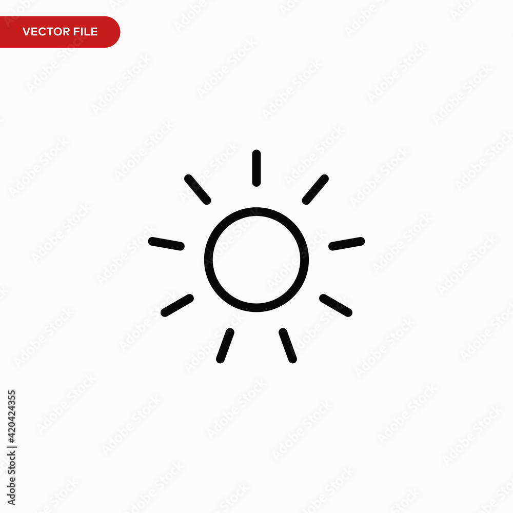 Sun icon vector. Simple brightness sign Sun icon vector. Simple brightness sign