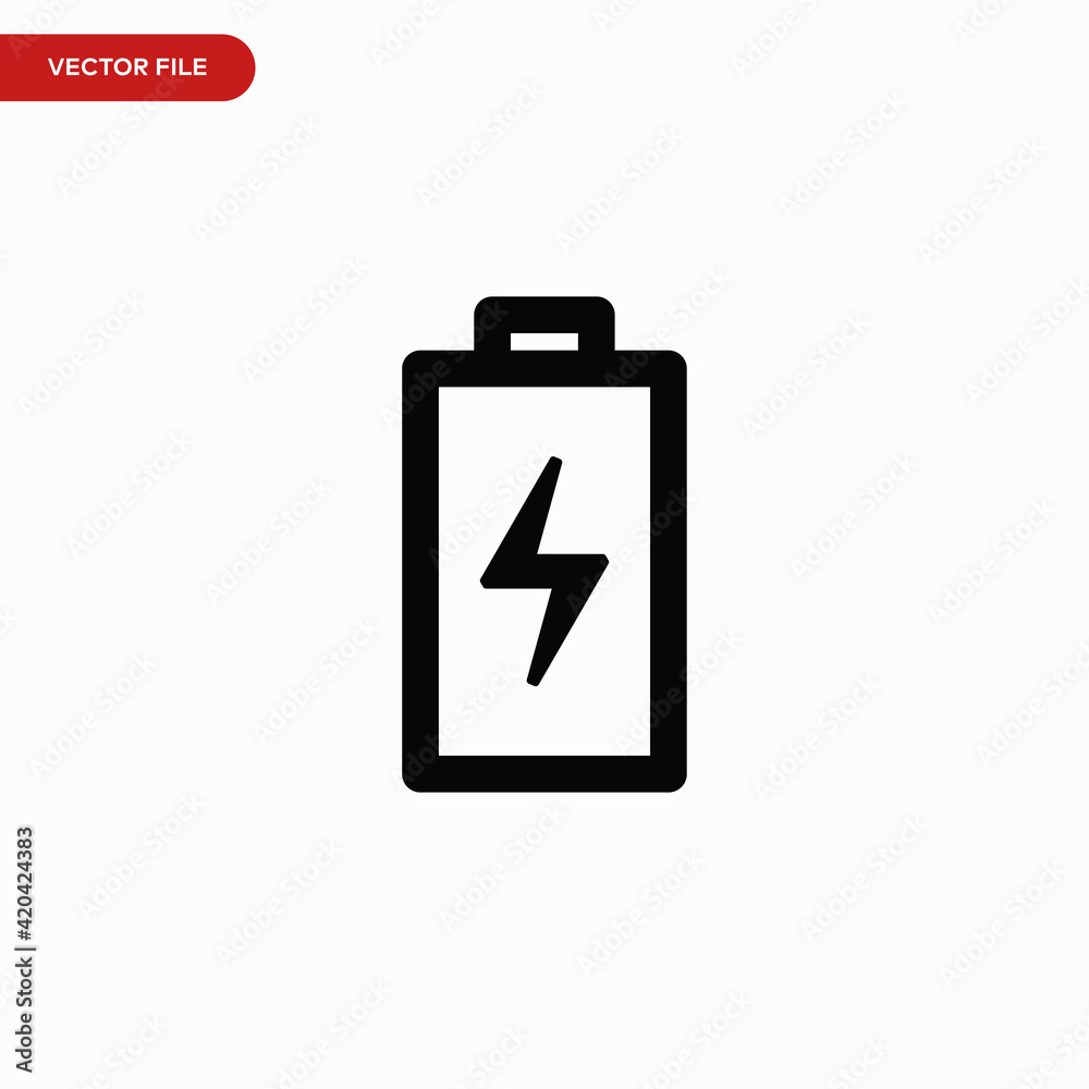 Battery icon vector. Simple power sign Battery icon vector. Simple power sign