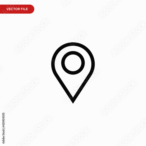 Location icon vector. Simple pin sign
