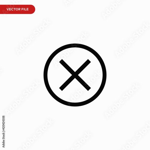 Cancel icon vector. Simple delete sign