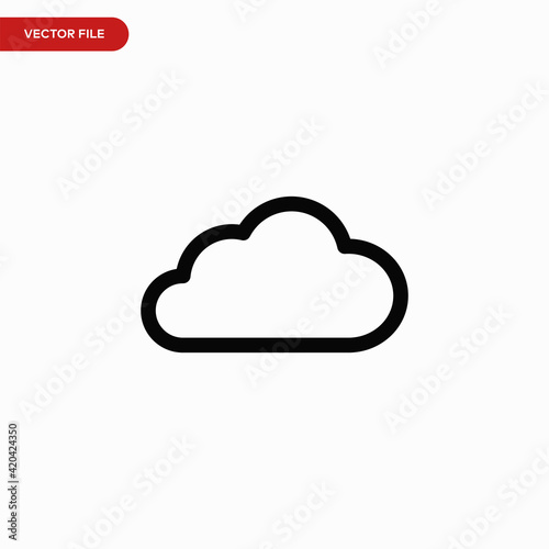 Cloud icon vector. Simple weather sign