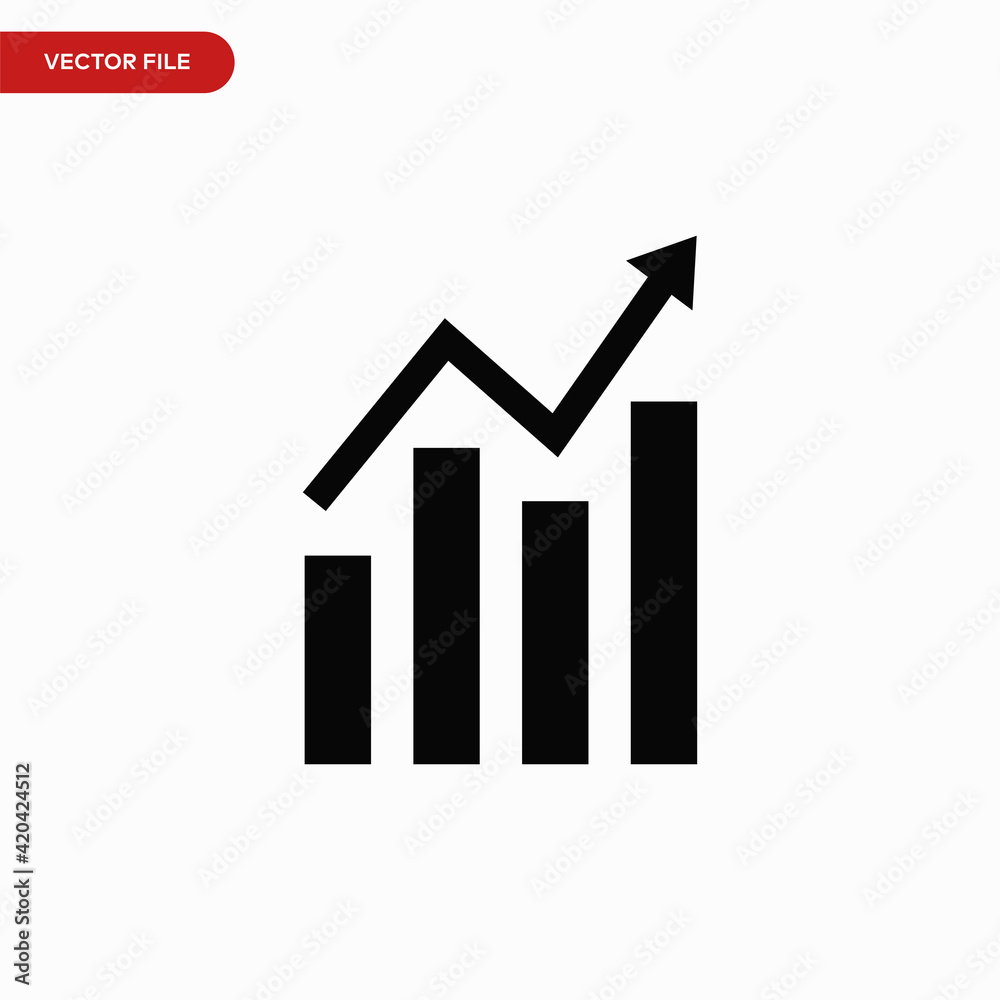 Graphic icon vector. Simple growth sign Graphic icon vector. Simple growth sign