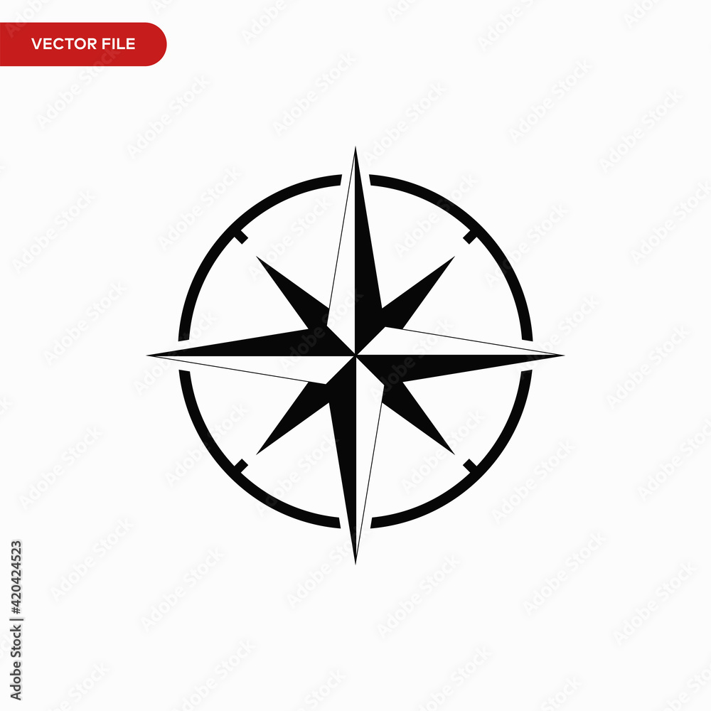 Compass icon vector. Simple navigation sign Compass icon vector. Simple navigation sign