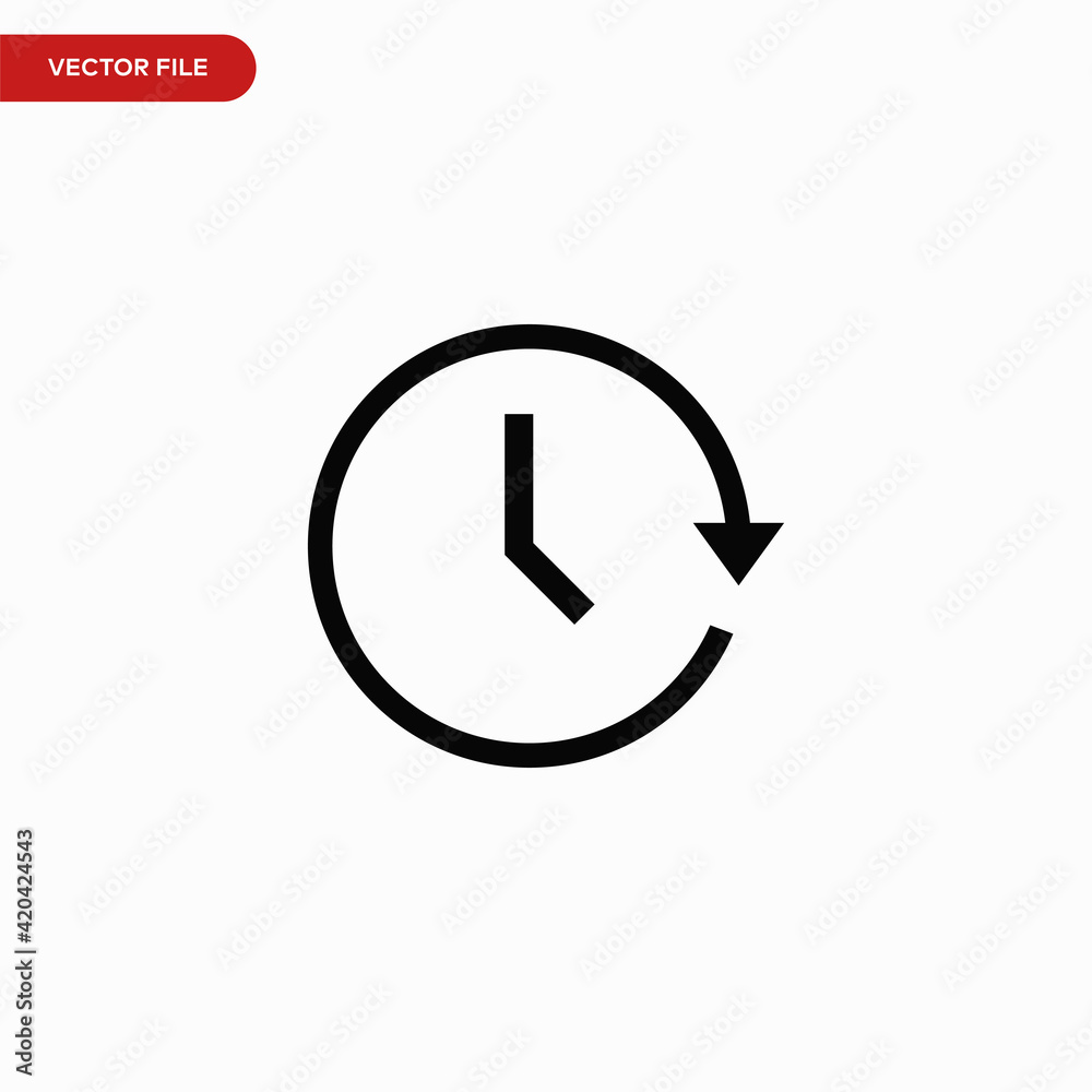Passage of time icon vector. Simple clock sign Passage of time icon vector. Simple clock sign