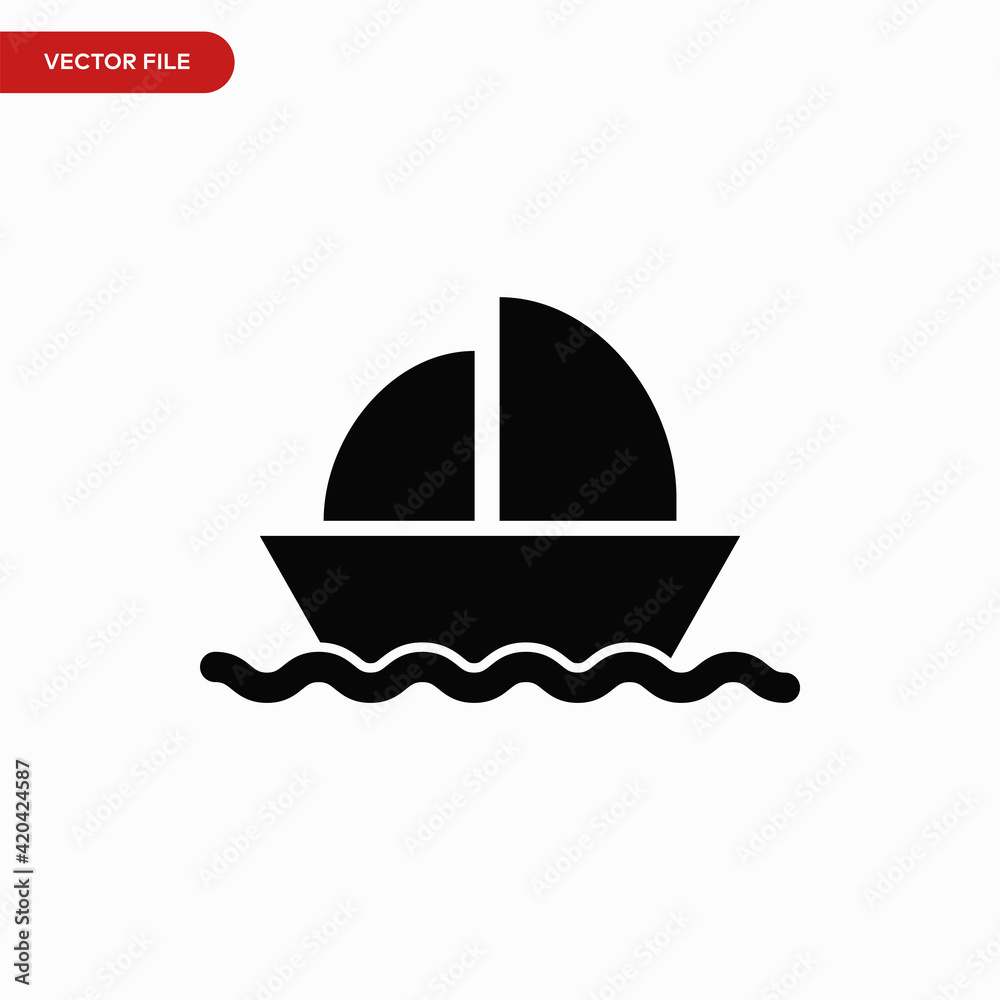 Ship icon vector. Simple boat sign