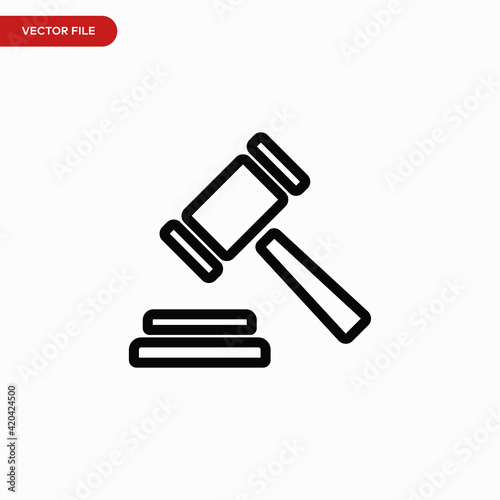 Auction icon vector. Simple gavel sign