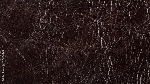 Background from leather texture in dark brown color