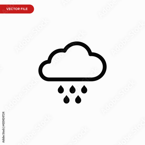 Rain clouds icon vector. Simple weather sign