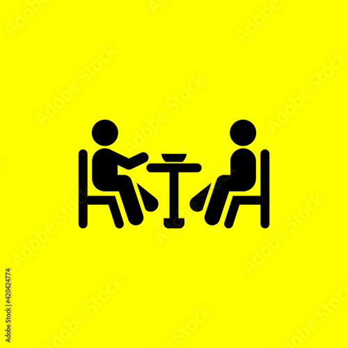two people sitting eating icon 