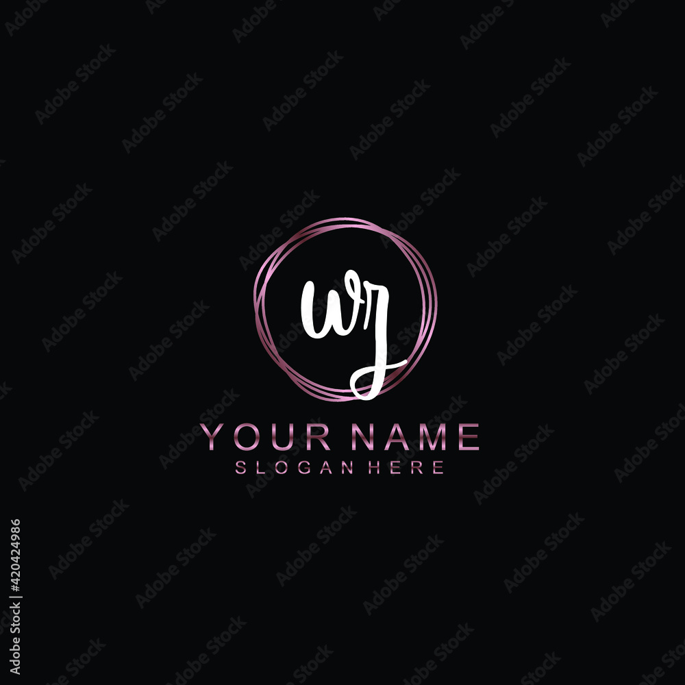 WZ beautiful Initial handwriting logo template WZ beautiful Initial handwriting logo template