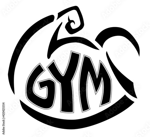 Gym Symbol, Male Biceps Muscle Flexing