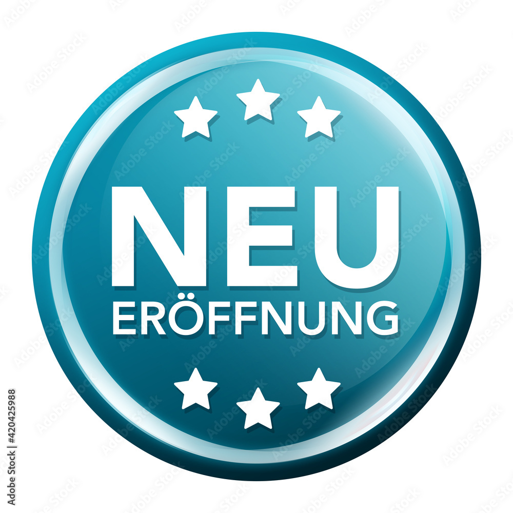 Neueröffnung Websiegel für Wiedereröffnung.