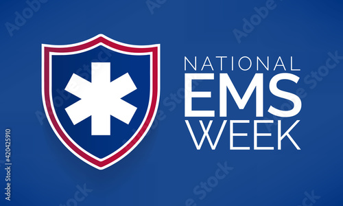 National Emergency medical services week observed each year in may to appreciate the contributions of EMS practitioners in safeguarding the health, safety and wellbeing of their communities. vector