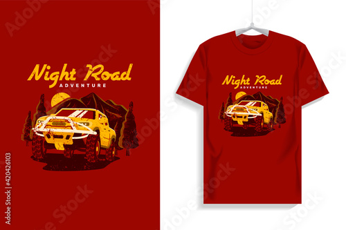 Off Road Truck T-shirt Design Illustration