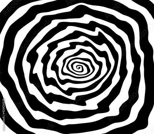 Vector spiral. Spiral. The concentric circles. The silhouette of the spiral. Effect, hypnosis, the symmetry of the spiral. Abstract background, design element.