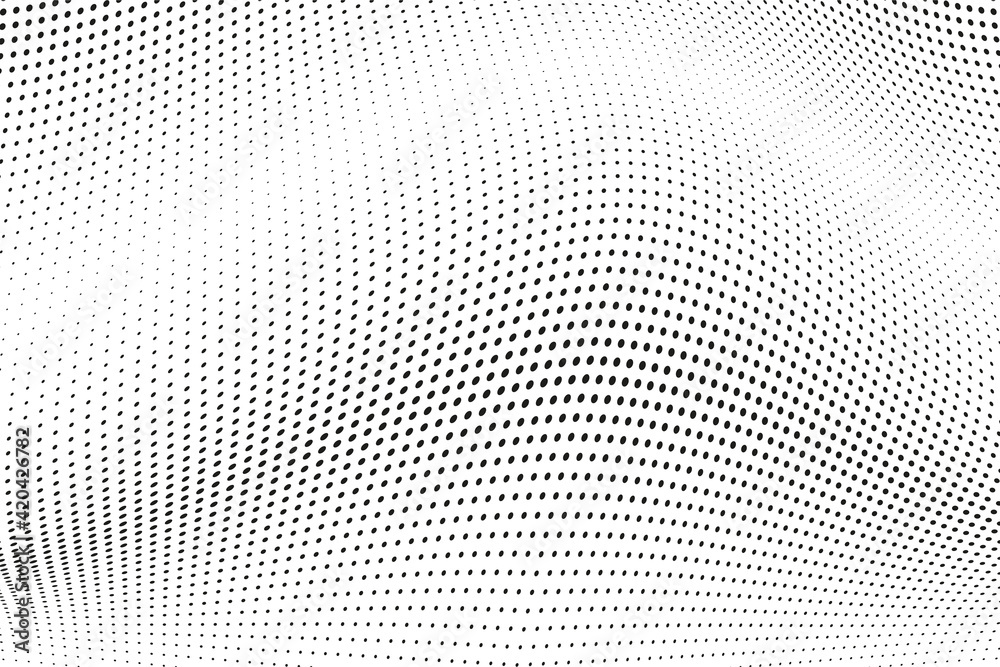 Halftone pattern. Abstract halftone wave dotted background. Futuristic twisted grunge pattern, dot, circles.