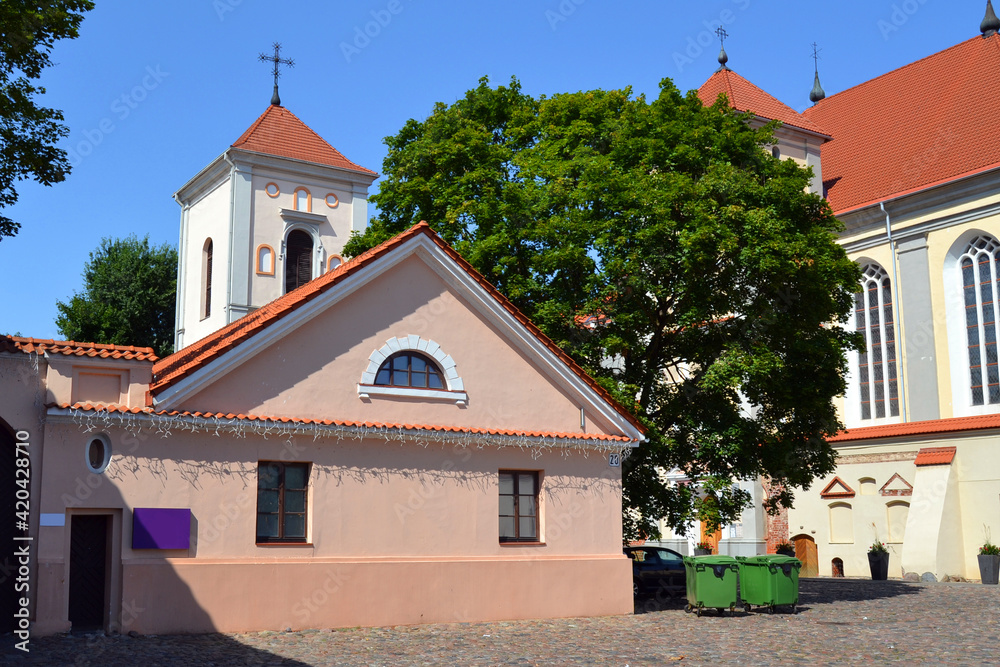 Religious buildings in Old Town of Kaunas near Town square, Lithuania Religious buildings in Old Town of Kaunas near Town square, Lithuania