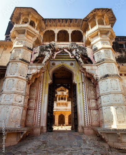 Entrance Taragarh fort Bundi town Rajasthan India photo