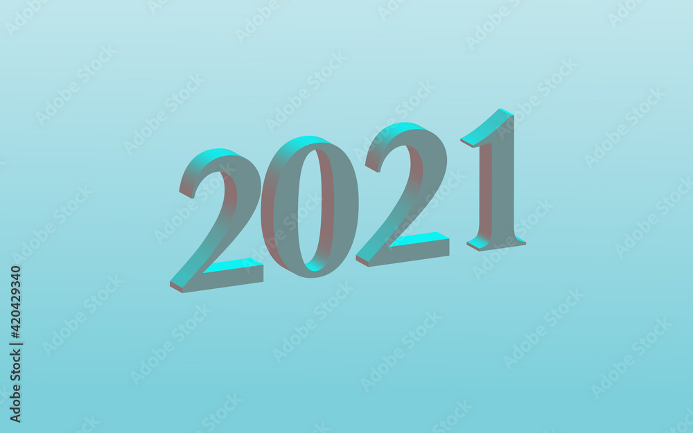 Cute 3d design 2021. pastel blue Cute 3d design 2021. pastel blue