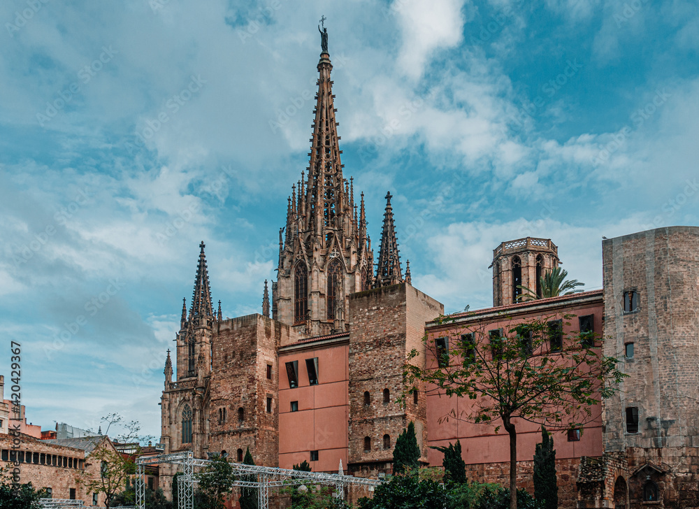 Barcelona. Gothic quarter of Barcelona. Catalonia. Spain, 2021