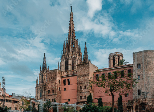 Obraz na płótnie Barcelona. Gothic quarter of Barcelona. Catalonia. Spain, 2021 w salonie