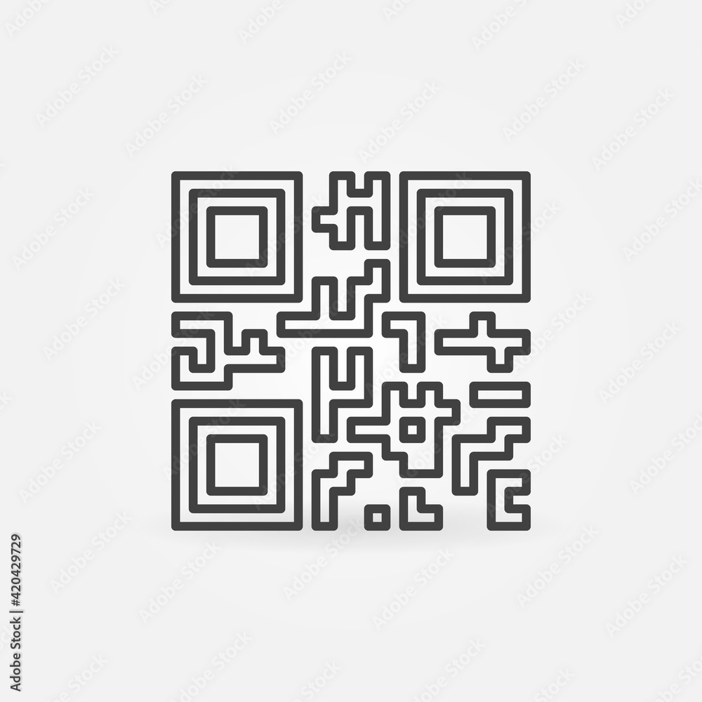 QR - Quick Response Code vector concept linear icon