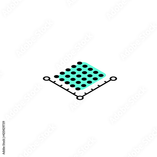 icon plot area in acres, square metres, kilometres, feet, yards, miles, hectare, are. Vector dimension area size pictogram