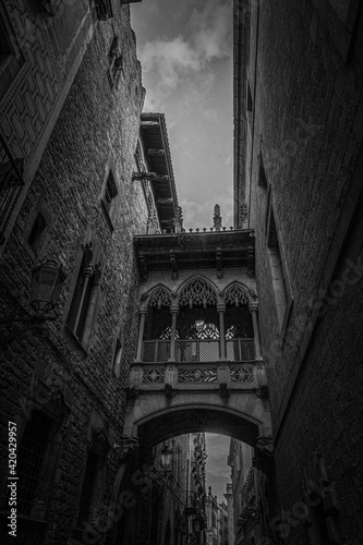 Obraz na płótnie Barcelona. Gothic quarter of Barcelona. Catalonia. Spain, 2021 w salonie