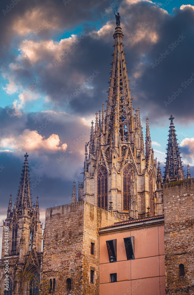 Barcelona. Gothic quarter of Barcelona. Catalonia. Spain, 2021