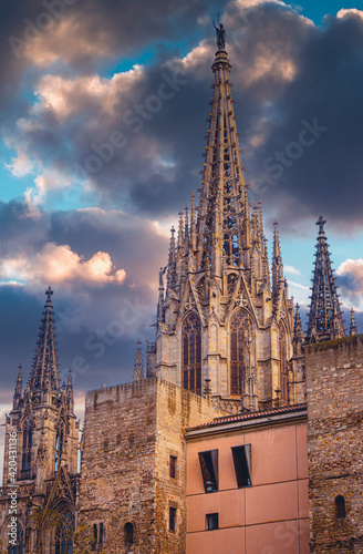 Obraz na płótnie Barcelona. Gothic quarter of Barcelona. Catalonia. Spain, 2021 w salonie