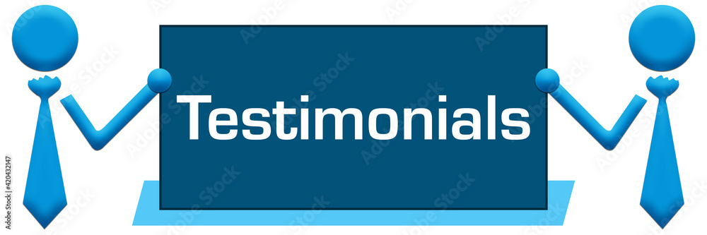 Testimonials Banner Symbols Left Right Blue Testimonials Banner Symbols Left Right Blue