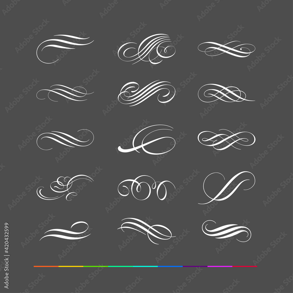 Design elements - flourishes accents typographic devices Design elements - flourishes accents typographic devices