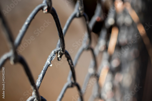 iron bars, fences. close up.