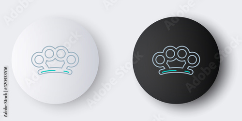 Line Brass knuckles icon isolated on grey background. Colorful outline concept. Vector