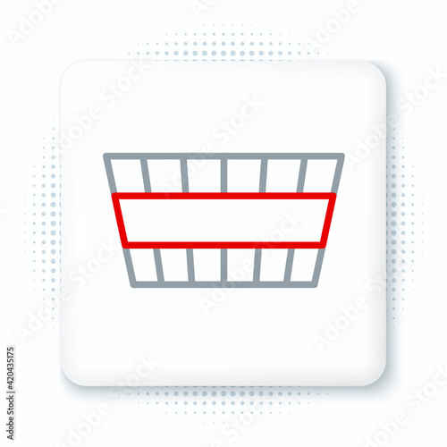 Line Sauna bucket icon isolated on white background. Colorful outline concept. Vector