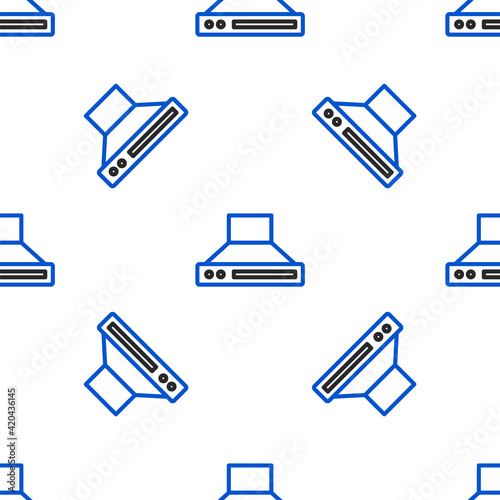 Line Kitchen extractor fan icon isolated seamless pattern on white background. Cooker hood. Kitchen exhaust. Household appliance. Colorful outline concept. Vector