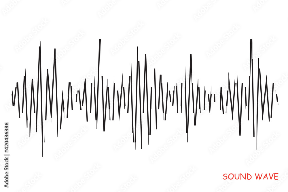 Abstract black pulse equalizer on white background. Vector grunge music logo. Modern stylized wave lines for design elements in concept of music, technology. Abstract black pulse equalizer on white background. Vector grunge music logo. Modern stylized wave lines for design elements in concept of music, technology.